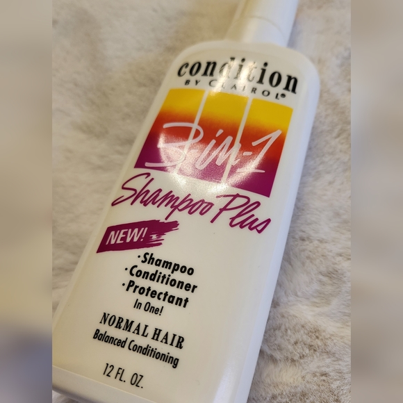 Vintage Clairol 3-In-1 Shampoo Plus Empty Bottle (1991) - Picture 3 of 9